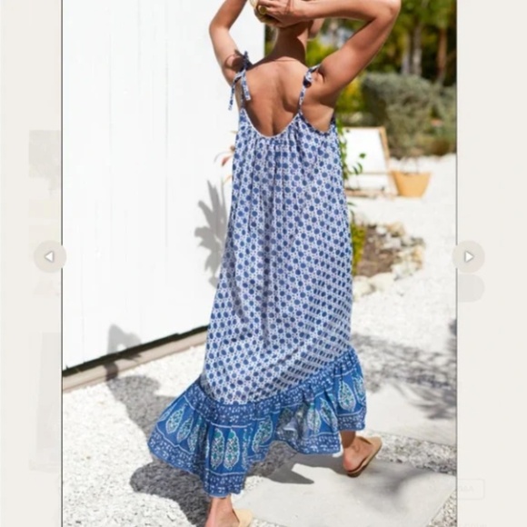 Emerson Fry India Collection Sundress Heritage Blue XS/S NWOT - Picture 4 of 12
